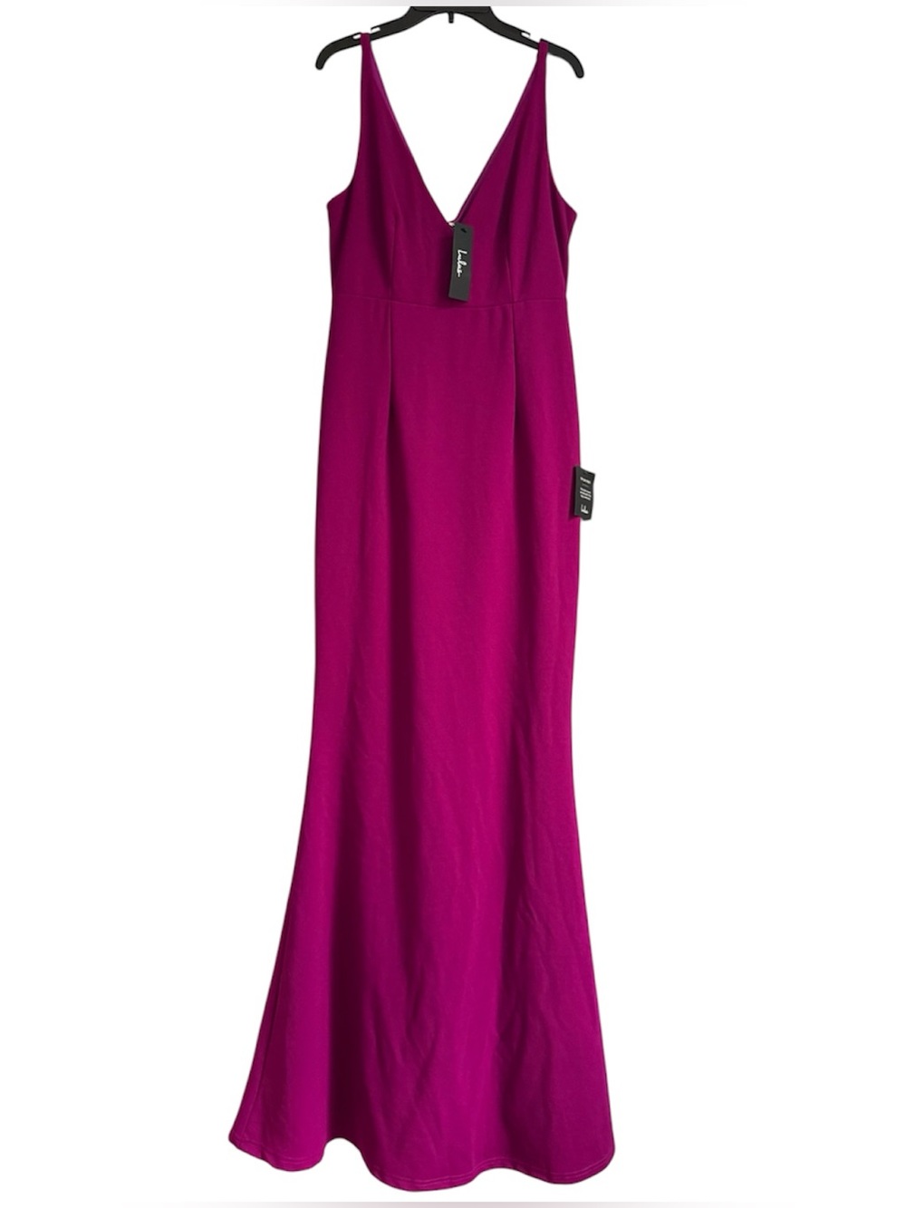 Lulu's Fuchsia V-Neck Maxi Dress M